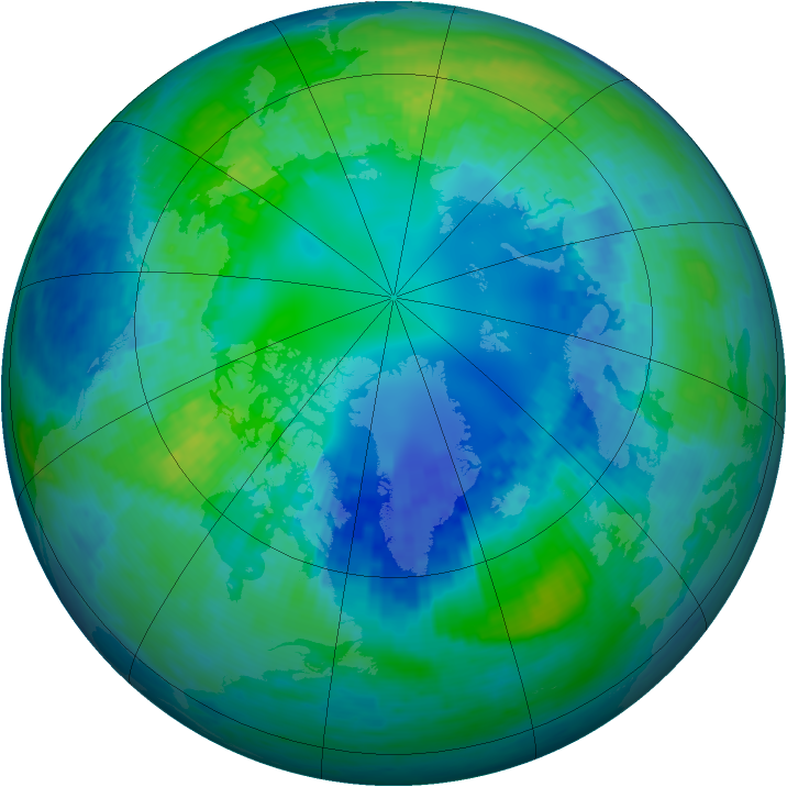 Arctic ozone map for 20 October 2004